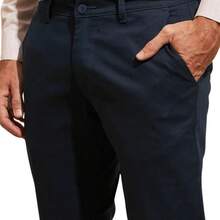 Kit 2 Black And Navy Blue Chino Twill Pants All Regular Fit Pocket Button Zipper - 黑色 - 查看 5