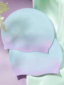 2025 New 7.48"*8.66" Silicone Colorful Waterproof Non-Chafing Swimming Cap, Suitable For Men And Women With Long Or Short Hair, Easy To Wear And Remove, Keeps Hair Dry For Swimming And Bathing, Beach Essentials, Beach Accessories, Pool Float - Multicolor - View 10