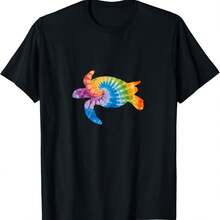 Tie Dye Turtle T-Shirt - Black - View 1