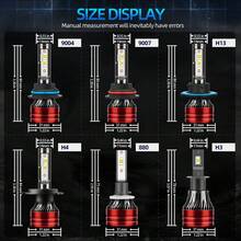 2pcs 9005/HB3 9006/HB4 H4 H1 H7 H11 9007 100000LM LED Headlight Bulbs - Super Bright High & Low Beam, 200W 6000K White Light, Aluminum Body With Fast Cooling - Red - View 3