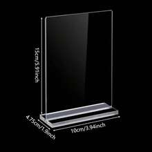 2/6/12pcs Acrylic Sign Holder,Clear T Shape Desktop Display Stand,For Restaurants, Office, Shop, Wedding,Exhibition Seat Business Card Holder - Clear - View 4