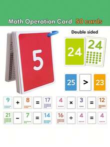 Early Childhood Math Flashcards - Numbers 0-25, Addition, Subtraction, Multiplication And Division Practice Cards - Multicolor - View 6