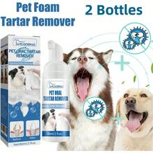 2 Bottles Pet Tartar Remover, Freshens Breath Instantly, Dog Dental Spray, Pet Fresh Breath Dental Spray, Dog Mouthwash, Bad Breath Cleaner, Mouth Foam Cleaner, Dog Breath Freshener, Dog Teeth Cleaning Spray,Calculus Remover, Yellow Tooth - Blue - View 1