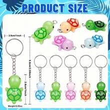 Llavero de tortuga mini multicolor, regalos para fiestas a granel, figura de resina de tortuga pequeña, encanto de bolso, estatua de tortuga decorativa, premios para estudiantes en el aula, suministros de fiesta de cumpleaños para niños y niñas, mochila escolar con diseño de dibujos animados