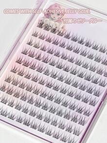 120 簇无需胶水无需卸妆单根睫毛混合簇 C 0.07 自然外观 DIY 睫毛延长假睫毛自然簇 Cosplay 睫毛 10 排无需胶水睫毛自然长假睫毛簇女士眼睛派对俱乐部化妆工具初学者猫眼睫毛自粘睫毛扇形亲肤超轻万圣节睫毛化妆圣诞睫毛 - 黑色 - 查看 3