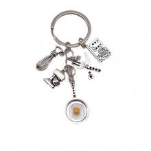 1 Cooking Keychain, Frying Pan Mixer, Cooking Book Tableware, Chef Keychain