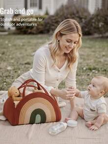 Baby Diaper Caddy Basket, Sturdy Diaper Caddy Organizer, Large Baby Shower Caddy For Newborn Boys And Girls, Gift For Baby Shower List, Newborn Essentials Basket - Red - View 6