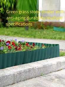 【可自由修剪，耐腐蚀】波浪形花园隔断栅栏，塑料草石隔离板，防水防腐花园围栏，园艺围栏 - 彩色 - 查看 13