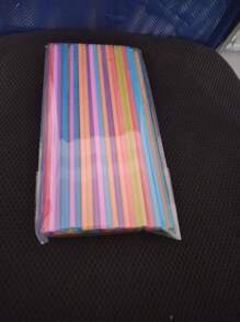 100 Stücke/Pack Einweg flexible, bunte Getränke/Bubble Tea Strohhalme, Bastelmaterial für Kinder