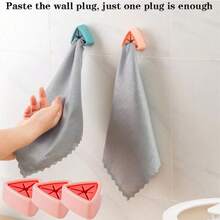 1PC Kitchen Wall Mounted Towel Rack, Storage Plug, No Drilling, Storage Hook, Kitchen Cloth Stuffing Rack, Hand Towel, Dishwashing Towel And Other Storage Racks - Multicolor - View 3