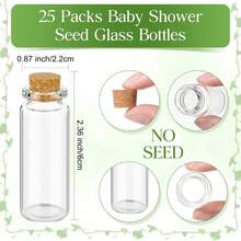 10/30 Juegos de recuerdos para fiesta de baby shower Botellas organizadoras de vidrio "Baby in Bloom" con tapón de corcho, etiquetas de agradecimiento y bolsa de organza, recuerdos para fiesta de revelación de género para invitados, sin semillas - Multicolor - Ver 4