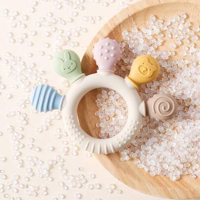 ألعاب تسنين للرضع، ألعاب مضغ ناعمة من السيليكون قابلة للغسل بتصاميم حيوانات ملمسية، تحفيز حسي، هدية للمواليد الجدد