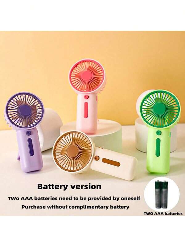 1 pièce Mini ventilateur portatif alimenté par 2 piles AAA (piles non incluses) pour la rentrée scolaire