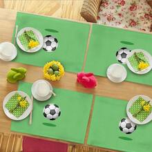 Napperon en lin motif de football créatif, dessous de plat surprise, napperon résistant à la chaleur pour repas, cuisine, extérieur, pique-nique, mariage, festival. Convient pour salle à manger, cuisine, extérieur.