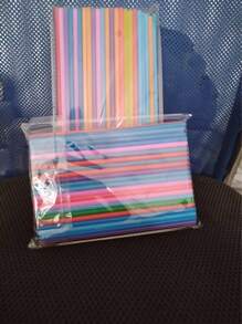 100 Stücke/Pack Einweg flexible, bunte Getränke/Bubble Tea Strohhalme, Bastelmaterial für Kinder