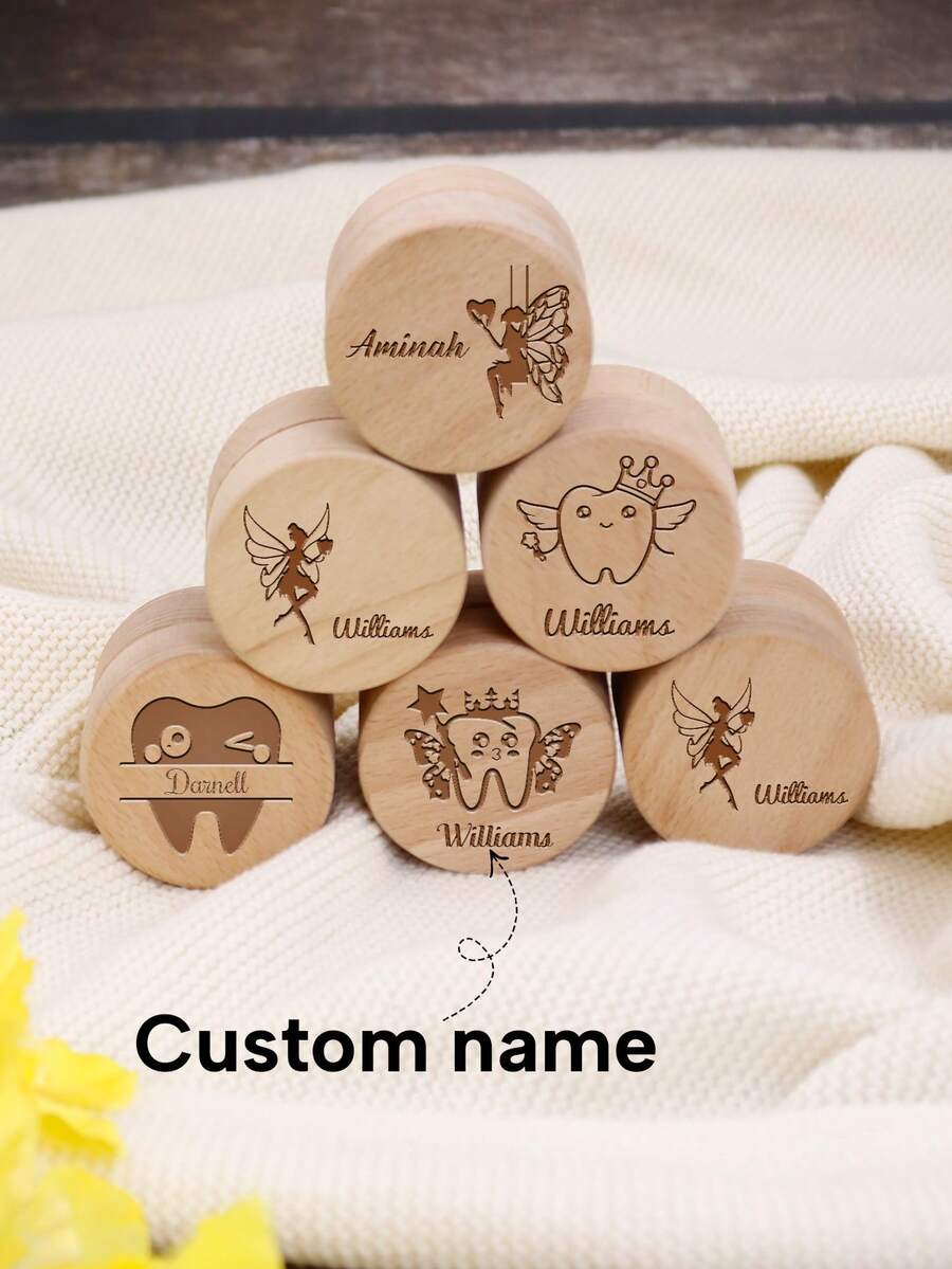 Custom Tooth Fairy Box,Personalized Wooden Tooth Fairy Box,Customized Tooth Box With Name, Customizable First Tooth Keepsake Box,Kids Keepsake Storage Box,Stores Lost Teeth For Kids,Great Christmas Halloween Thanksgiving Day Gift, For Him/Her, Kids, Children, Family, Friends, For Anniversaries Back To School - Style a - View 1