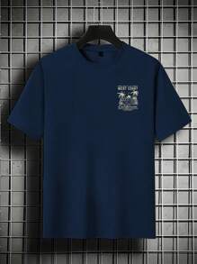 Camiseta de manga corta suelta con estampado de moda para hombre | Diseño elegante | Imprescindible para el verano | Fácil de combinar, muestra tu estilo