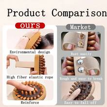 1 件经络按摩刷，手动全身刮痧按摩器，头部腹部腿部身体放松软刷，符合人体工程学的抗疲劳按摩工具，适合家庭使用 - 棕色 - 查看 5