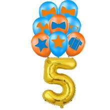 1 Set de Gafas con Tema de Maestro, Pajarita, Estrella, Decoración de Globos de Látex con Estampado de Números Azul & Dorado, Adecuado para Fiesta de Cumpleaños en Casa, Regalo para Hijo/Hija, Accesorio de Fondo Fotográfico - Multicolor - Ver 22