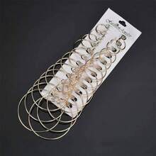 BMOR 12對時尚鋼質耳環，金色銀色圓環耳環時尚飾品基底耳環，適用於女士禮物