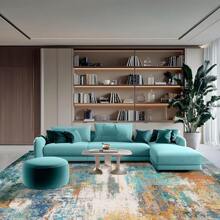 Tappeto lavabile per soggiorno, tappeto moderno a pelo corto, grande, tappeti astratti per camera da letto, lavabile, design antiscivolo per sala da pranzo, ufficio, arredamento per aree, colorato, tappeti decorativi pasquali per camera da letto e corridoio.