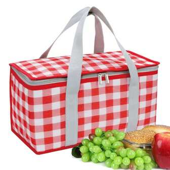 Thick Aluminum Foil Insulated Outdoor Picnic Basket - Foldable Outdoor Cooking Thermal Camping Carry Basket, Picnic Accessories