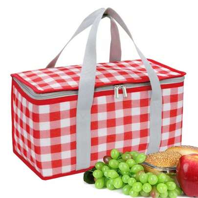Thick Aluminum Foil Insulated Outdoor Picnic Basket - Foldable Outdoor Cooking Thermal Camping Carry Basket, Picnic Accessories