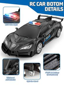 1pc Transforming Remote Control Car Toy, 1:18 Scale RC Car With Lights, One-Button Transform Into Robot, 360° Rotation, Suitable For 3-10 Years Old Boys/Girls, Christmas/Birthday Gift For 4-12 Years Old - Multicolor - View 4