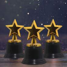 8 件/3 件/1 件运动奖品塑料星形奖杯奖励五角星奖杯创意道具（轻微划痕和油漆剥落是正常的工业现象，不影响使用，实际物品请参考图片 6）