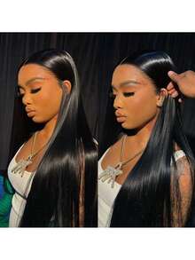 40 Inch Wear And Go Glueless Wigs Human Hair Pre Plucked Pre Cut With Baby Hair 200 Density 5x5 HD Lace Closure Wigs 12A Straight Wigs Ready To Wear Wig For Beginners - Natural Black - 查看 5