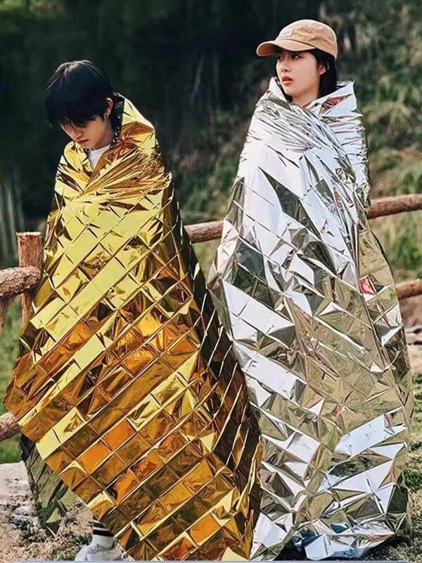 1 Stück Outdoor Sicherheits-Notfall-Thermodecke, tragbare Isolierdecke für Camping, Abenteuer, dicke, frostschützende Erste-Hilfe-Decke gegen Wärmeverlust, 130 cm * 210 cm / 160 cm * 210 cm