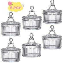 DIY Glasbehälter, durchsichtige Süßwarenbehälter, Aufbewahrungsgläser, Aufbewahrungsboxen mit Deckel, Reinigungswattestäbchen, Make-up Pinsel, Stifthalter, Teebüchsen, Schmuckdosen, Gewürzgläser, Multifunktional, Heimdekoration, Weihnachtsgeschenke, Haushaltsgeschenke, Raumdekoration