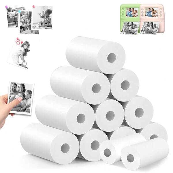 1 Roll /5 Rolls /10 Rolls / 20 Rolls Of Children's Instant Camera Thermal Paper 57mm X 29mm X 7m, Children's Instant Camera Supplementary Printing Paper, Thermal Printing Paper, Compatible With Various Mini Printers