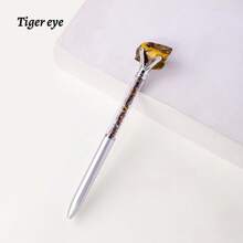 1 pièce Stylo à bille en cristal d'améthyste naturelle authentique et non traitée - Pierre brute unique, écriture fluide, parfait pour les fournitures scolaires des étudiants et les cadeaux d'affaires de bureau - Matériau authentique et non traité