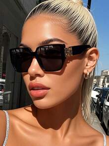 1pc Oversized Black Y2K Beach Glasses For Men And Women Gifts