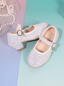 1 Pair Cute New Princess High Heel Shoes, Suitable For Children's Dance Recital - White - View 1