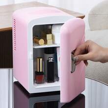 iceBlue 4L Deluxe Portable Mini Fridge - Skincare Fridge With Heating And Refrigeration Functions That Can Hold Up To Six 12-Ounce Cans, Available In Pink And White.