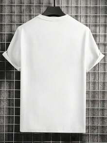 Couples, Gifts, Men's Tops, Women's Tops Fashion Letter Pattern Men's T-Shirt Pure Cotton Skin Comfortable , Suitable For Sports Out At Home Suitable For Lovers Loved Ones - 白色 - 查看 2