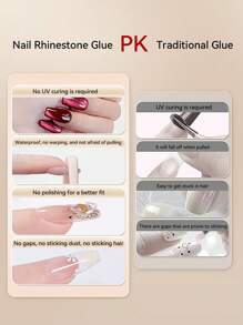 2 Peças Conjunto, Adesivo para Unhas Super Forte Removível com Zero Dor, 6ml, para Unhas Acrílicas, Pontas de Unhas, Aplicação Rápida, Duradouro, Fácil de Usar, Adesivo para Unhas Postiças DIY, Sem Necessidade de Cura com Lâmpada de Unhas