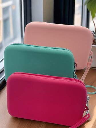 1pc Portable Silicone Bag Waterproof Beach Bag Simple Portable Storage Bag Lipstick Bag Cosmetic Storage Zipper Bag Earphone Miscellaneous Storage Bag Portable Key Card Bag Wallet Waterproof Dustproof Zipper Bag Creative Silicone Storage Bags, Makeup Bag, Organizer, Storage, Makeup Bags, Toiletry Bag, Desk Organiser, Make Up Bag, Large Makeup Bag, Christmas Gifts, Pouch, Clutch / Small Handbag, Makeup Organizer, Pouch, Brush Holder, Mini Pouch, Large Capacity Pouch,Gifts For Women,Christmas Gifts,Gift Ideas For Women