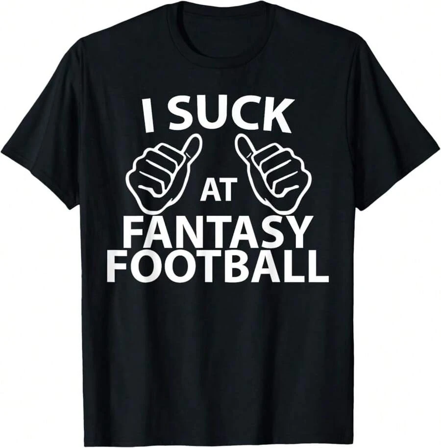 I Suck At Fantasy Football Funny Draft Party T-Shirt Champ T-Shirt$AS Gifts For Teen Boys - Black - View 1