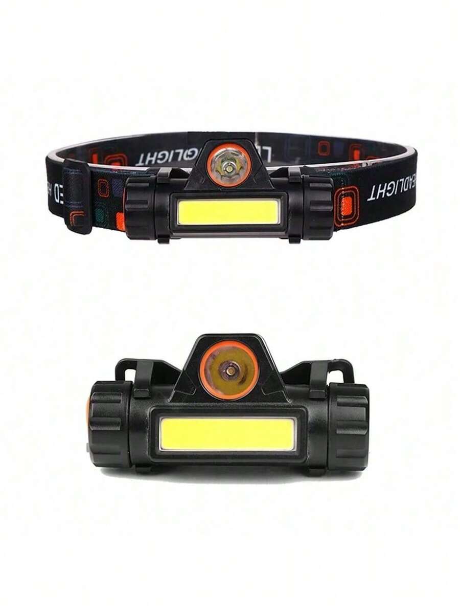 Lampara De Cabeza Linterna Iluminacion Doble, Recargable USB, Con Iman, Doble potente - Negro - Ver 1