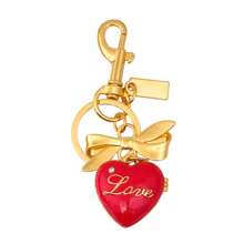 rongji jewelry Bow Heart Locket Bag Charm Exquisite Glitter Pendant Keychain Accessory For Purses Bags Handbags