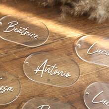 Bogen-ovale Acryl Platzkarten, 4x2,5 Zoll DIY blanko Halbkreis Acryl Schild, 3 mm dick perfekt für Hochzeitstisch Dekoration, Geburtstag, Tischmitte, Dekoration, Party, Veranstaltung