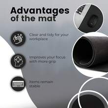 1 件纯色大号游戏鼠标垫，简约多功能桌面垫，适用于办公室、学校、家庭使用，游戏鼠标垫，桌面配件，办公用品，办公桌配件，鼠标垫，桌面鼠标垫 - 黑色 - 查看 5