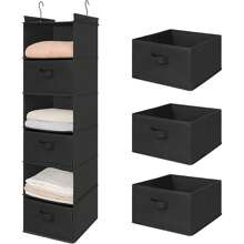 1 pieza Bolsa colgante de tela no tejida, organizador de armario para ropa interior, lavable, bolsa de almacenamiento colgante multifuncional, organizador de armario a prueba de humedad con bolsa de múltiples capas para accesorios y artículos escolares