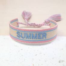 1 pieza Pulsera trenzada bordada a mano de estilo boho, adecuada como regalo para familiares, amigos, estudiantes, festividades, fiestas, vacaciones en la playa