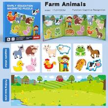 Libro de actividades Montessori, libro tranquilo, juguetes educativos tempranos para niños, juego de hacer coincidir, juguete Montessori para niños - Libro de rompecabezas magnético jm - Ver 11