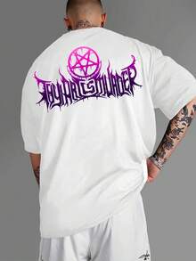 Men'S Gothic Graphic T-Shirt - Demon Skull & Snake Print, Black Short Sleeve Crewneck, Casual Summer Tee For Men - 白色 - 查看 2