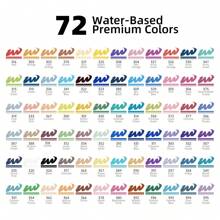24/36/48/60/72-Farben gerade Flüssig-Soft-Kopf Acrylstifte Set für Studenten, nicht auslaufend, stapelbar, Kunst-Interessenklasse, Malerei, Wasserfarben Stifte, Graffiti, Soft-Stifte, Rückkehr zur Schule